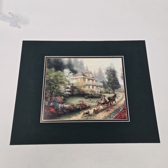 VINTAGE THOMAS KINKADE MATTED COLLECTOR'S PRINT SUNDAY AT APPLE HILL FARMHOUSE - Picture 9 of 14